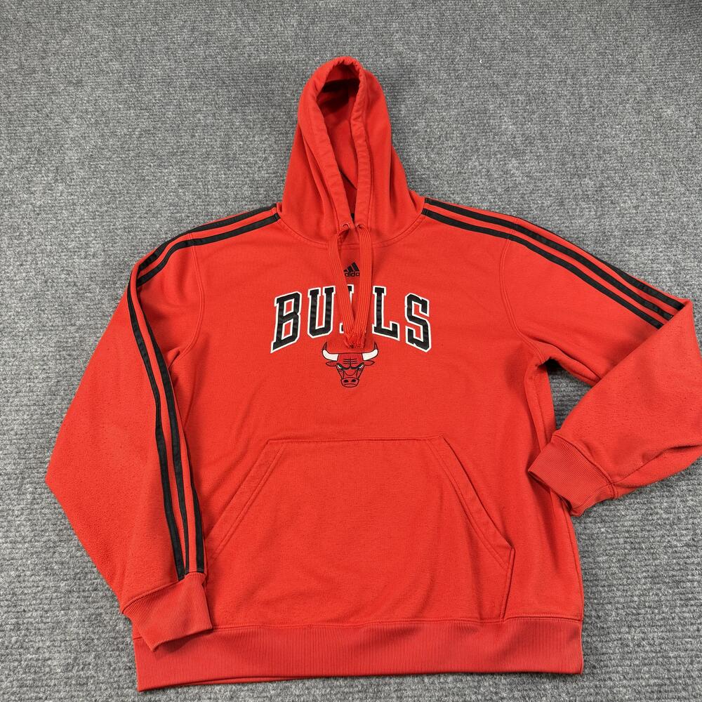 Chicago Bulls Hoodie Mens Medium NBA Basketball Pullover Sweatshirt Adidas